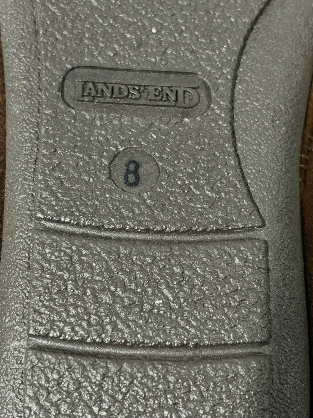 Lands' End Brown Suede Fleece-Lined Slip-On Slippers for Men